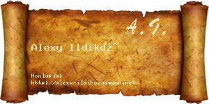Alexy Ildikó névjegykártya